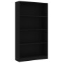 4-stöckiges Regal aus schwarzem Sperrholz 80x24x142 cm von vidaXL, Bücherregale und Regale - Ref: Foro24-800910, Preis: 65,44...