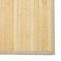 Alfombra rectangular bambú color natural claro 100x200 cm