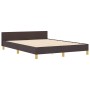 Estructura de cama con cabecera Marrón oscuro 160 x 200 cm tela