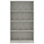 4-tier concrete gray plywood shelf 80x24x142cm by vidaXL, Bookcases and shelves - Ref: Foro24-800913, Price: 57,85 €, Discoun...