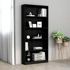 Estantería de 5 niveles madera contrachapada negra 80x24x175 cm by vidaXL, Bookcases and shelves - Ref: Foro24-800919, Price:...