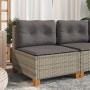 Sofá de jardín sin reposabrazos con cojines ratán PE gris by vidaXL, Outdoor sofas - Ref: Foro24-365906, Price: 106,26 €, Dis...