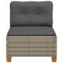 Gartensofa ohne Armlehnen mit grauen PE-Rattan-Kissen. von vidaXL, Outdoor-Sofas - Ref: Foro24-365906, Preis: 106,26 €, Rabat...
