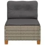 Sofá de jardín sin reposabrazos con cojines ratán PE gris by vidaXL, Outdoor sofas - Ref: Foro24-365906, Price: 101,37 €, Dis...
