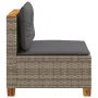 Sofá de jardín sin reposabrazos con cojines ratán PE gris by vidaXL, Outdoor sofas - Ref: Foro24-365906, Price: 101,37 €, Dis...
