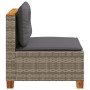 Sofá de jardín sin reposabrazos con cojines ratán PE gris by vidaXL, Outdoor sofas - Ref: Foro24-365906, Price: 106,26 €, Dis...