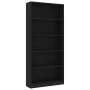 Estantería de 5 niveles madera contrachapada negra 80x24x175 cm de vidaXL, Librerías y estanterías - Ref: Foro24-800919, Prec...