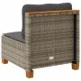 Sofá de jardín sin reposabrazos con cojines ratán PE gris by vidaXL, Outdoor sofas - Ref: Foro24-365906, Price: 101,37 €, Dis...