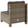 Sofá de jardín sin reposabrazos con cojines ratán PE gris by vidaXL, Outdoor sofas - Ref: Foro24-365906, Price: 106,26 €, Dis...