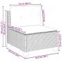 Sofá de jardín sin reposabrazos con cojines ratán PE gris by vidaXL, Outdoor sofas - Ref: Foro24-365906, Price: 101,37 €, Dis...
