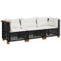 Sofá de jardín de 3 plazas con cojines ratán sintético negro by vidaXL, Outdoor sofas - Ref: Foro24-365938, Price: 254,41 €, ...