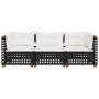 Sofá de jardín de 3 plazas con cojines ratán sintético negro by vidaXL, Outdoor sofas - Ref: Foro24-365938, Price: 254,41 €, ...