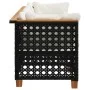 Sofá de jardín de 3 plazas con cojines ratán sintético negro by vidaXL, Outdoor sofas - Ref: Foro24-365938, Price: 250,23 €, ...