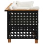 Sofá de jardín de 3 plazas con cojines ratán sintético negro by vidaXL, Outdoor sofas - Ref: Foro24-365938, Price: 254,41 €, ...
