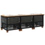 Sofá de jardín de 3 plazas con cojines ratán sintético negro by vidaXL, Outdoor sofas - Ref: Foro24-365938, Price: 254,41 €, ...