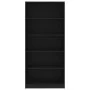 Estantería de 5 niveles madera contrachapada negra 80x24x175 cm de vidaXL, Librerías y estanterías - Ref: Foro24-800919, Prec...