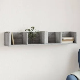 Mueble de pared madera de ingeniería gris Sonoma 99x18x16,5 cm by vidaXL, Shelves and shelves - Ref: Foro24-840453, Price: 30...