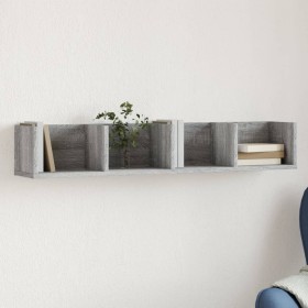 Mueble de pared madera de ingeniería gris Sonoma 99x18x16,5 cm