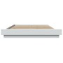 White engineered wood bed frame with LED 140x200 cm by vidaXL, Beds and slatted bases - Ref: Foro24-3281098, Price: 189,43 €,...