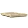 Sonoma oak wood bed frame with LED lights 140x200 cm by vidaXL, Beds and slatted bases - Ref: Foro24-3281100, Price: 179,43 €...