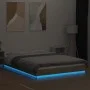 Sonoma oak wood bed frame with LED lights 140x200 cm by vidaXL, Beds and slatted bases - Ref: Foro24-3281100, Price: 179,43 €...