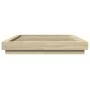Sonoma oak wood bed frame with LED lights 140x200 cm by vidaXL, Beds and slatted bases - Ref: Foro24-3281100, Price: 179,43 €...