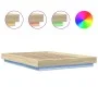 Sonoma oak wood bed frame with LED lights 140x200 cm by vidaXL, Beds and slatted bases - Ref: Foro24-3281100, Price: 179,43 €...
