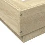 Sonoma oak wood bed frame with LED lights 140x200 cm by vidaXL, Beds and slatted bases - Ref: Foro24-3281100, Price: 179,43 €...