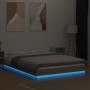 Bettgestell aus Sonoma-Eichenholz mit LED-Leuchten, 135 x 190 cm von vidaXL, Betten und Lattenroste - Ref: Foro24-3281135, Pr...