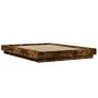 Bed frame with LED lights smoked oak wood 140x200 cm by vidaXL, Beds and slatted bases - Ref: Foro24-3281102, Price: 179,23 €...