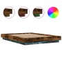 Bed frame with LED lights smoked oak wood 140x200 cm by vidaXL, Beds and slatted bases - Ref: Foro24-3281102, Price: 181,40 €...