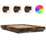 Bed frame with LED lights smoked oak wood 140x200 cm by vidaXL, Beds and slatted bases - Ref: Foro24-3281102, Price: 179,23 €...