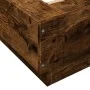 Bed frame with LED lights smoked oak wood 140x200 cm by vidaXL, Beds and slatted bases - Ref: Foro24-3281102, Price: 179,23 €...