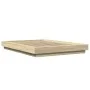 Sonoma oak wood bed frame with LED lights 140x190 cm by vidaXL, Beds and slatted bases - Ref: Foro24-3281128, Price: 174,76 €...