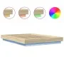 Sonoma oak wood bed frame with LED lights 140x190 cm by vidaXL, Beds and slatted bases - Ref: Foro24-3281128, Price: 174,76 €...