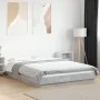 Concrete gray engineered wood bed frame 135x190cm by vidaXL, Beds and slatted bases - Ref: Foro24-3281227, Price: 157,72 €, D...