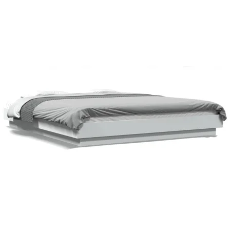 White engineered wood bed frame 150x200 cm by vidaXL, Beds and slatted bases - Ref: Foro24-3281182, Price: 163,42 €, Discount: %