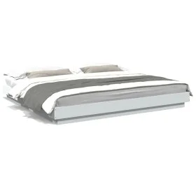 White engineered wood bed frame 200x200 cm by vidaXL, Beds and slatted bases - Ref: Foro24-3281161, Price: 183,96 €, Discount: %
