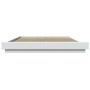 White engineered wood bed frame 160x200 cm by vidaXL, Beds and slatted bases - Ref: Foro24-3281175, Price: 169,44 €, Discount: %