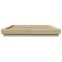 Sonoma oak engineered wood bed frame 160x200 cm by vidaXL, Beds and slatted bases - Ref: Foro24-3281177, Price: 164,26 €, Dis...