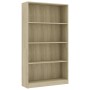 4-level oak-colored plywood bookshelf 80x24x142cm by vidaXL, Bookcases and shelves - Ref: Foro24-800912, Price: 88,80 €, Disc...
