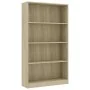 4-level oak-colored plywood bookshelf 80x24x142cm by vidaXL, Bookcases and shelves - Ref: Foro24-800912, Price: 87,08 €, Disc...