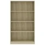 4-level oak-colored plywood bookshelf 80x24x142cm by vidaXL, Bookcases and shelves - Ref: Foro24-800912, Price: 87,08 €, Disc...