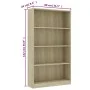 4-level oak-colored plywood bookshelf 80x24x142cm by vidaXL, Bookcases and shelves - Ref: Foro24-800912, Price: 87,08 €, Disc...