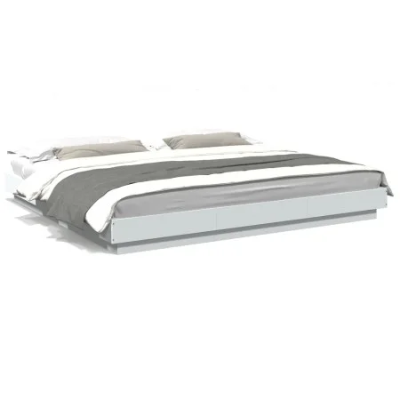 White engineered wood bed frame 180x200 cm by vidaXL, Beds and slatted bases - Ref: Foro24-3281168, Price: 177,95 €, Discount: %