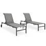 Liegestühle mit Tisch, 2 Stück, aus Textilene und Stahl. von vidaXL, Liegen - Ref: Foro24-316828, Preis: 170,72 €, Rabatt: %