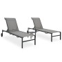 Liegestühle mit Tisch, 2 Stück, aus Textilene und Stahl. von vidaXL, Liegen - Ref: Foro24-316828, Preis: 174,28 €, Rabatt: %