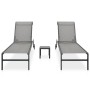 Liegestühle mit Tisch, 2 Stück, aus Textilene und Stahl. von vidaXL, Liegen - Ref: Foro24-316828, Preis: 174,28 €, Rabatt: %