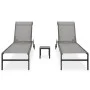 Tumbonas con mesa 2 unidades textilene y acero by vidaXL, Loungers - Ref: Foro24-316828, Price: 171,02 €, Discount: %