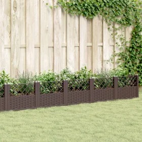 Jardinera con clavijas PP marrón 363,5x43,5x43,5 cm by vidaXL, Pots and planters - Ref: Foro24-368026, Price: 95,36 €, Discou...